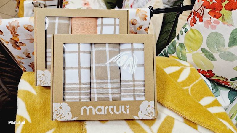 Ścierka MARTULI 50x70 Grid oliwka 1