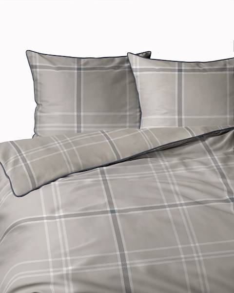 Pościel Martuli Perkal 220x200 5240B Beżowy tartan
