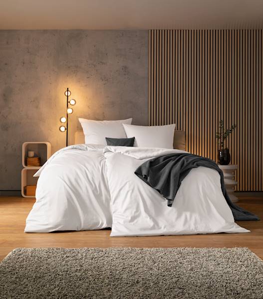 Pościel Estella Mako Satin Basics 155x200 Valetta 7844/100 biała