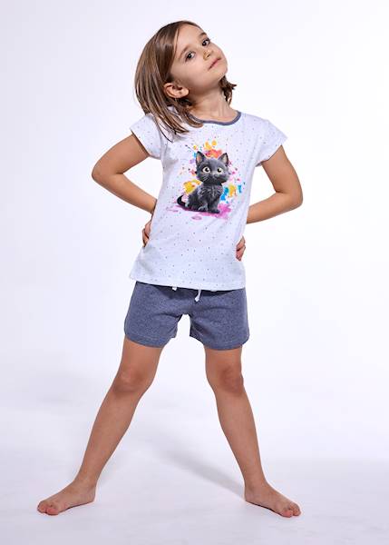 Piżama Cornette Girl Black Cat 128 k