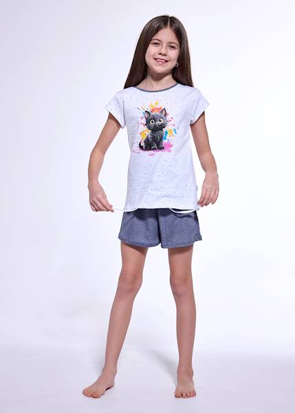 Piżama Cornette Girl Black Cat 152 k