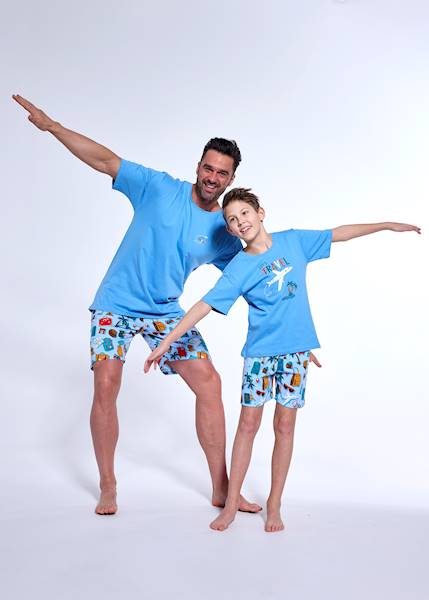 Piżama Cornette Boy Travel 3 niebieska 128 k