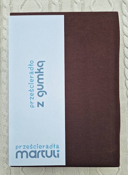 Prześcieradło Martuli Jersey 180x200 30 czekolada