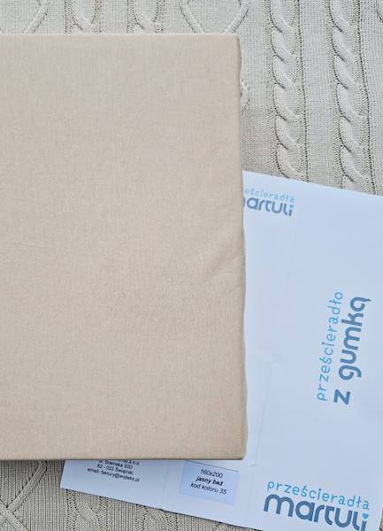 Prześcieradło Martuli Jersey 200x220 35 jasny beż