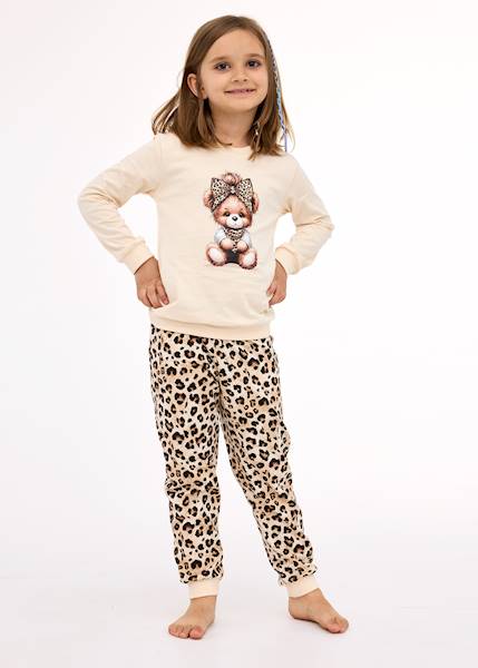 Piżama Cornette Girl Panther beż 92 d