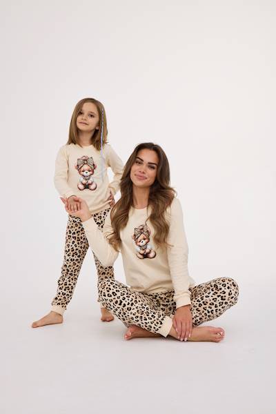 Piżama Cornette Girl Panther beż 104 d