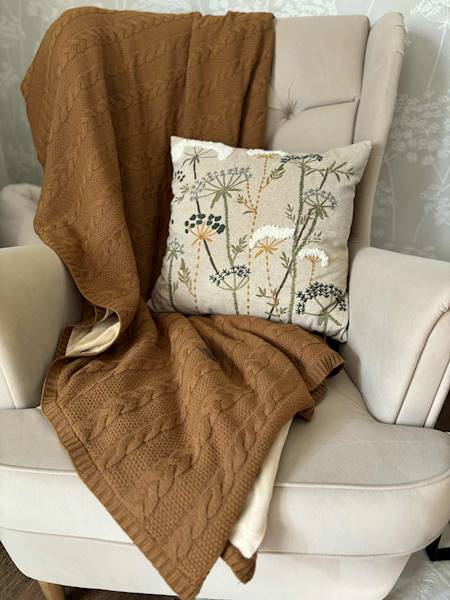 Koc EKO z podszyciem 150x200 czekolada