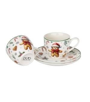 Filiżanka DUO ze spodkiem 270mlx2 Christmas Cuties