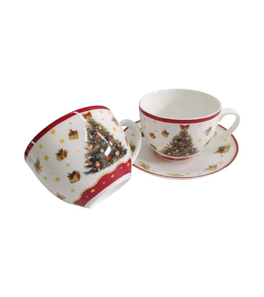 Filiżanka DUO ze spodkiem 270mlx2 Christmas Tree 3
