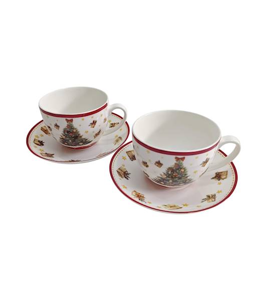 Filiżanka DUO ze spodkiem 270mlx2 Christmas Tree 3