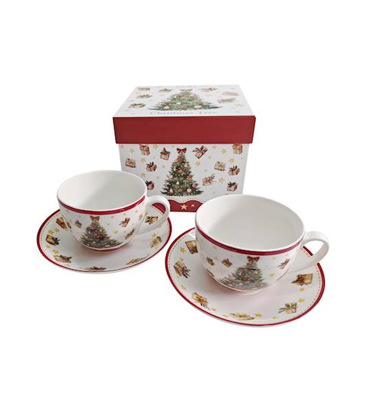 Filiżanka DUO ze spodkiem 2 szt Christmas Tree 3