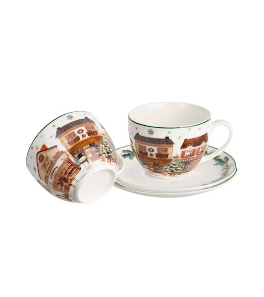 Filiżanka DUO ze spodkiem 270mlx2 Christmas City 2