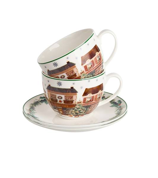 Filiżanka DUO ze spodkiem 270mlx2 Christmas City 2