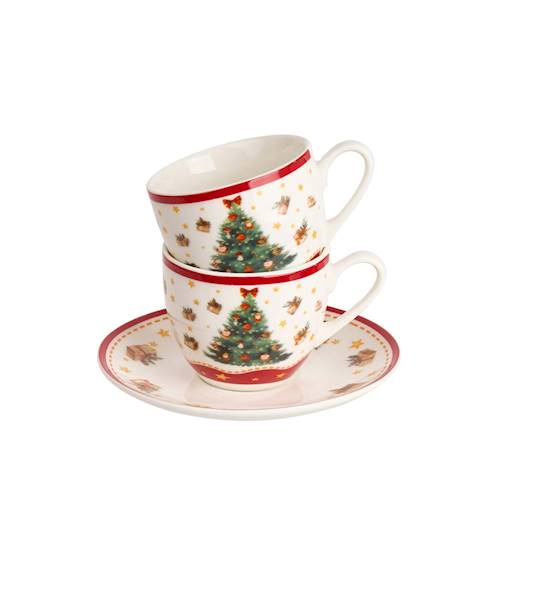 Filiżanka DUO ze spodkiem espresso 2x90ml Christmas Tree 3