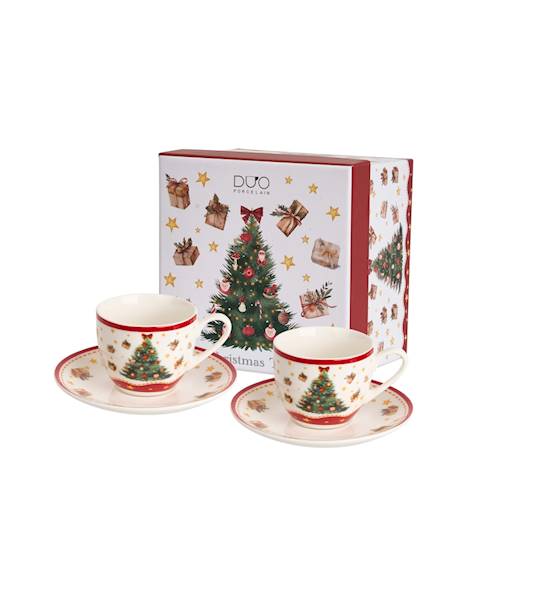 Filiżanka DUO ze spodkiem espresso 2x90ml Christmas Tree 3
