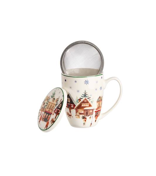 Kubek DUO 360ml z zaparzaczem Christmas Village