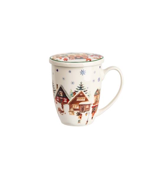 Kubek DUO 360ml z zaparzaczem Christmas Village