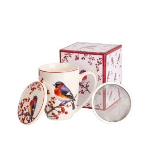 Kubek DUO 360ml z zaparzaczem Christmas Birds 3