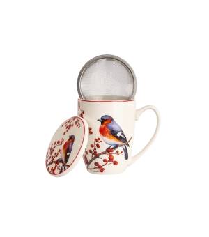 Kubek DUO 360ml z zaparzaczem Christmas Birds 3