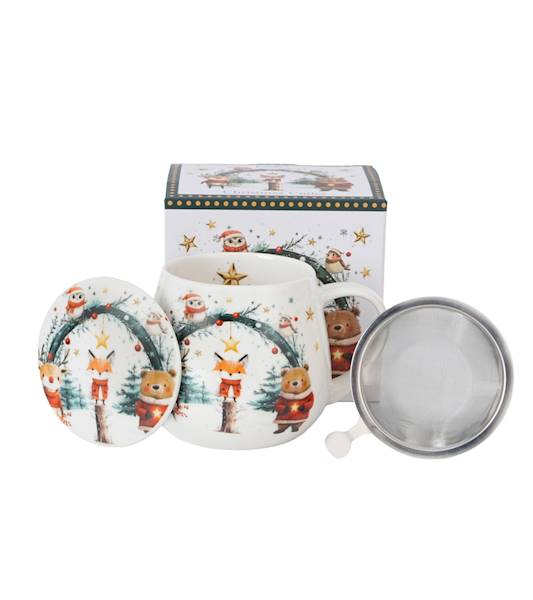 Kubek DUO 430ml baryłka z zaparzaczem Christmas Cuties 2