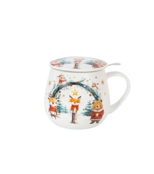 Kubek DUO 430ml baryłka z zaparzaczem Christmas Cuties 2