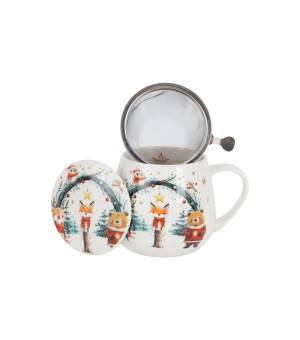 Kubek DUO 430ml baryłka z zaparzaczem Christmas Cuties 2