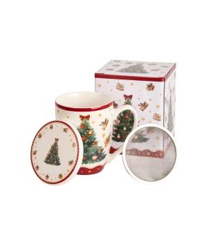 Kubek DUO 360ml z zaparzaczem Christmas Tree 3
