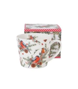 Kubek DUO 600ml prosty Christmas Birds 1