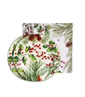 Talerz deserowy 2 szt fi 19 Christmas Leaves