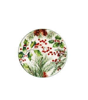Talerz deserowy 2 szt fi 19cm Christmas Leaves