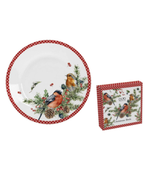 Talerz duży fi 27cm Christmas Birds 1