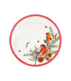 Talerz deserowy 2 szt fi 19cm Christmas Birds 1
