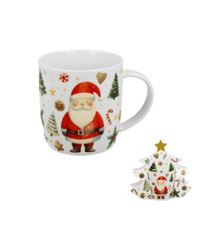 Kubek DUO 400ml w opakowaniu choinka Santa Claus