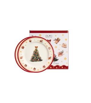 Talerz deserowy 2 szt fi 19cm Christmas Tree 3