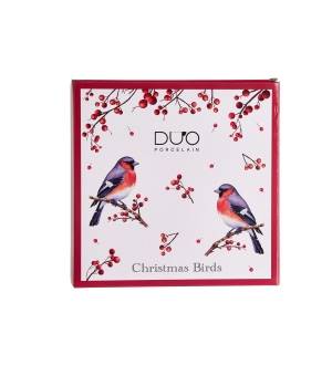 Talerz deserowy 2 szt fi 19cm Christmas Birds 3