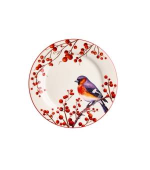 Talerz deserowy 2 szt fi 19cm Christmas Birds 3