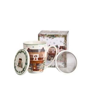 Kubek DUO 360ml z zaparzaczem Christmas City 2