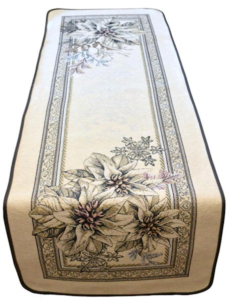 Obrus Gobelin BN Ponsetia srebrna 40x100