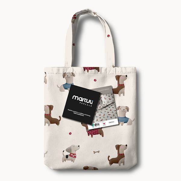 Pościel Martuli Perkal 140x200 Psia kraina czerwona