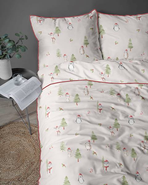 Pościel Martuli Perkal 140x200 Pingwiny