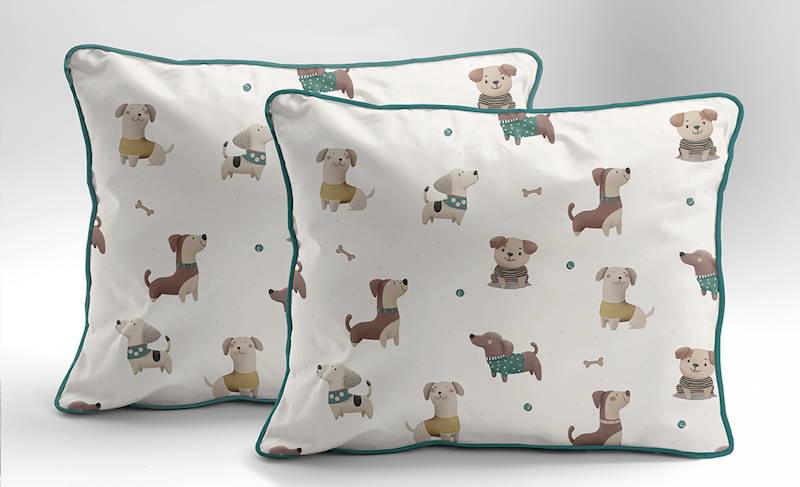 Poszewka Martuli Perkal 50x60 Psia kraina zielona