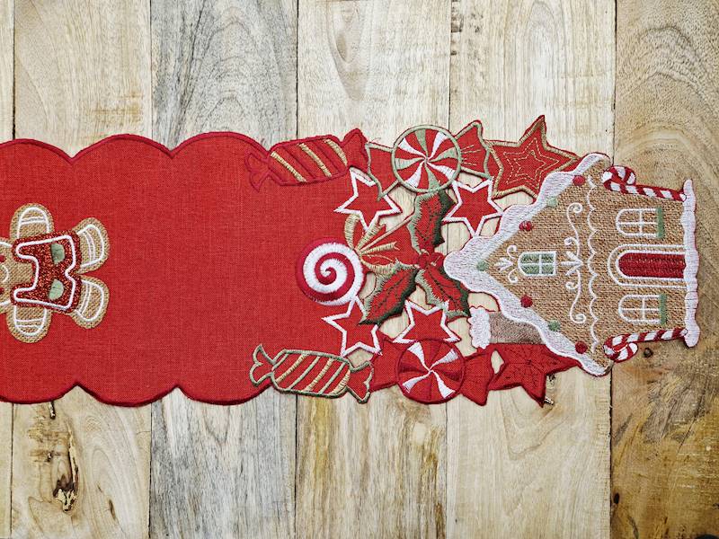 Bieżnik świąteczny 948 20x160 czerwony