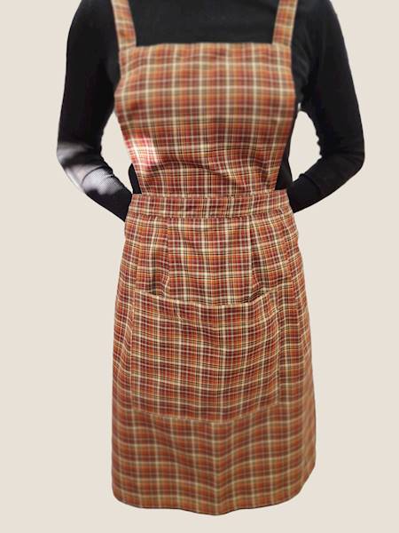 Fartuch Martuli 62 ORZECH krata bordo 