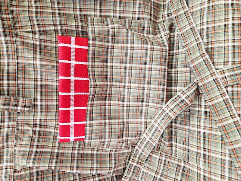 Fartuch Martuli 63 ORZECH krata zielony