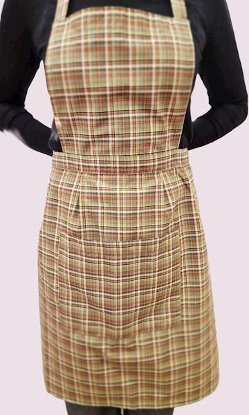 Fartuch Martuli 63 ORZECH krata zielony