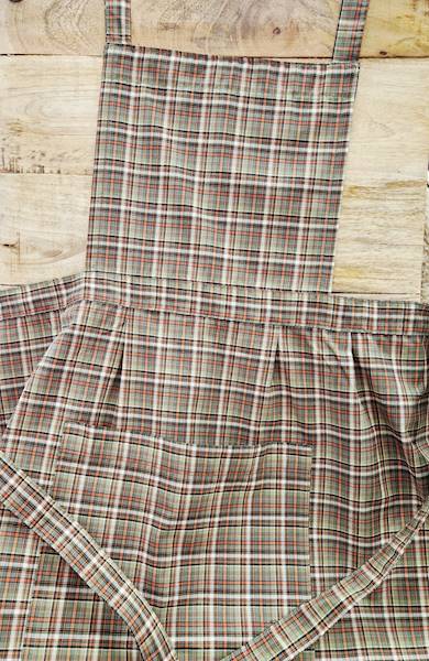 Fartuch Martuli 63 ORZECH krata zielony