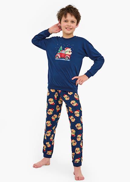 Piżama Cornette Boy Teddy 2 granat 128 d