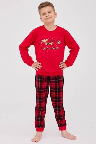 Piżama Cornette Boy Celebrate czerwony 128 d