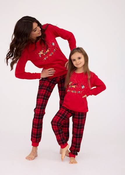 Piżama Cornette Girl Celebrate czerwony 128 d