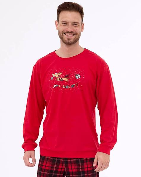 Piżama Cornette Męska Celebrate czerwony M